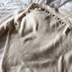 Maje mockneck turtleneck. Semi fitted . Ivory size 1.  Basically a small.  EUC.